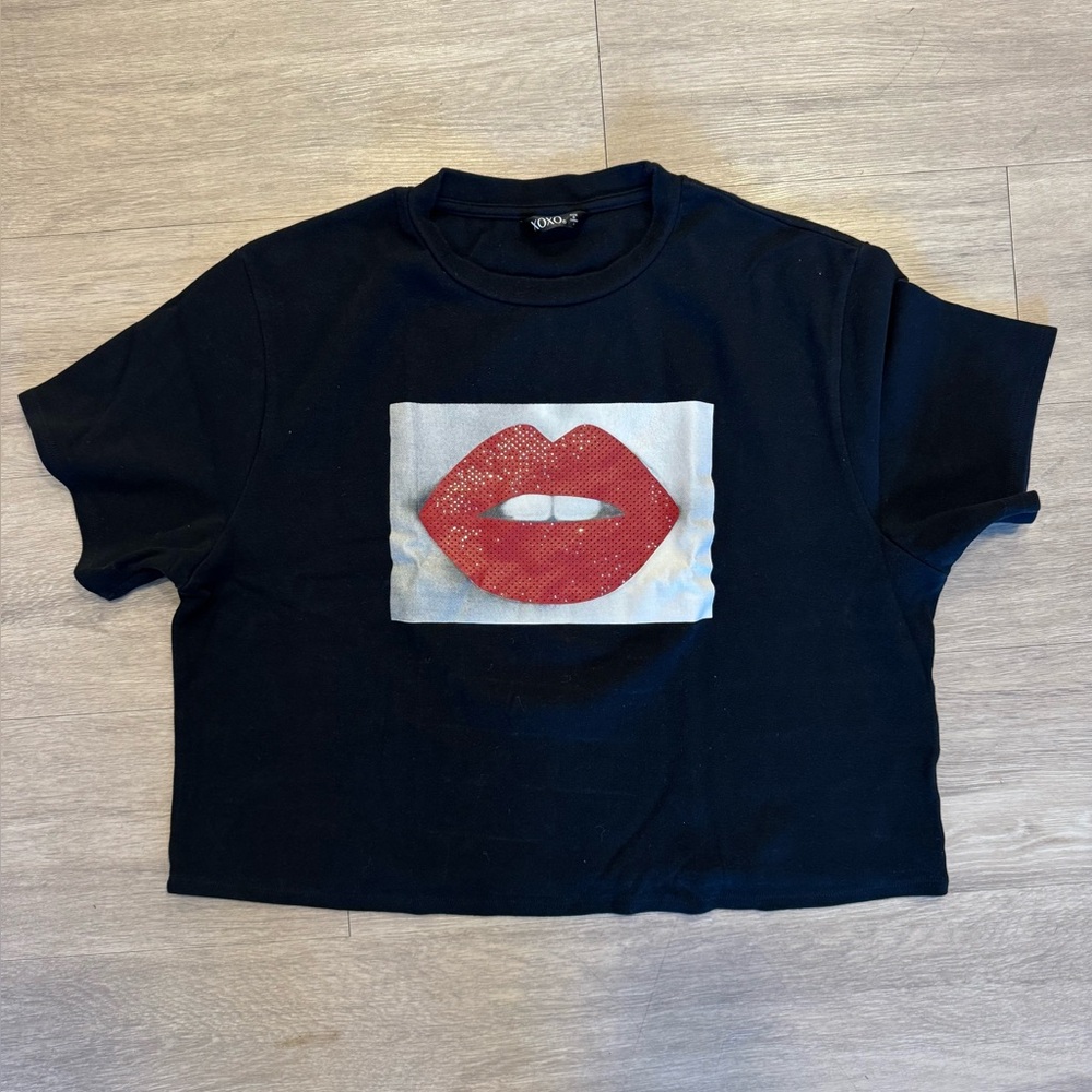 XOXO Black Crop top shirt